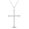 Thumbnail Image 1 of Diamond Cross Necklace 1 ct tw Round 14K White Gold