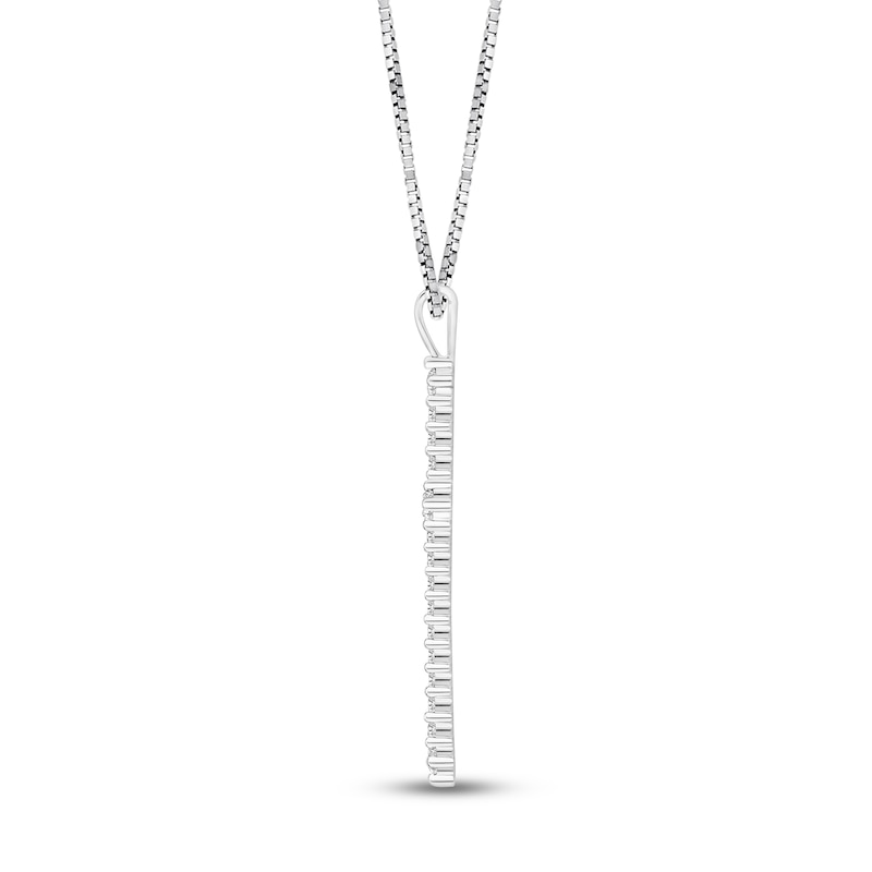 Main Image 2 of Diamond Cross Necklace 1 ct tw Round 14K White Gold