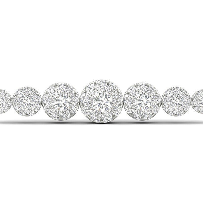 Main Image 2 of Diamond Bolo Bracelet 1 ct tw Round 10K White Gold 7"