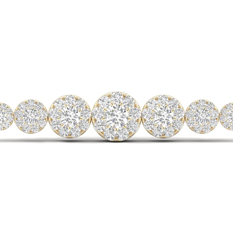Main Image 2 of Diamond Bolo Bracelet 1 ct tw Round 10K Yellow Gold 7"