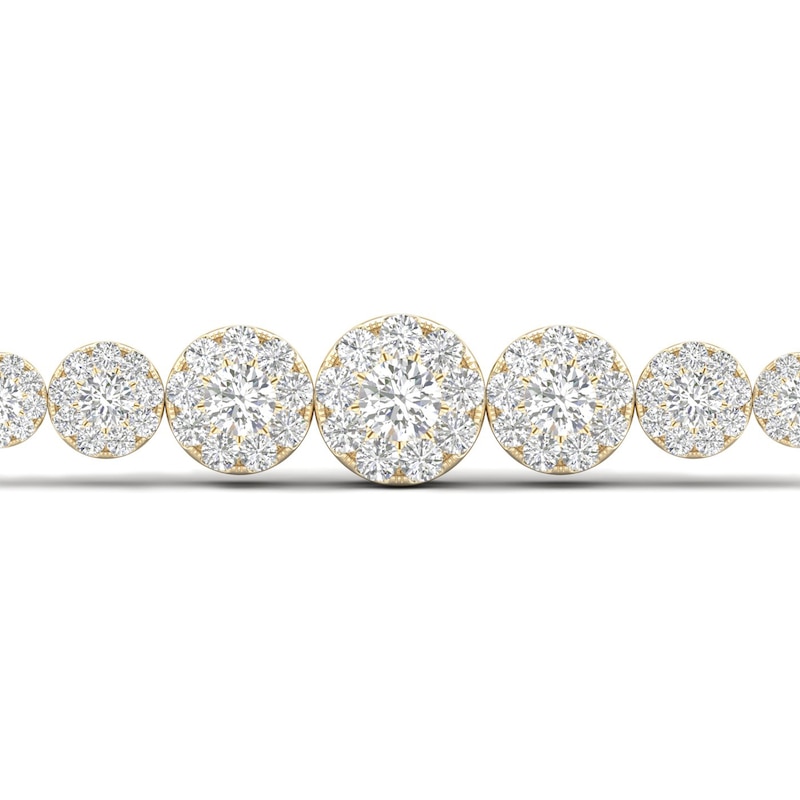 Diamond Bolo Bracelet 1 ct tw Round 10K Yellow Gold 7"