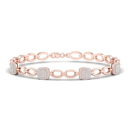 Diamond Bracelet 1/2 ct tw Round 10K Rose Gold 7.25"