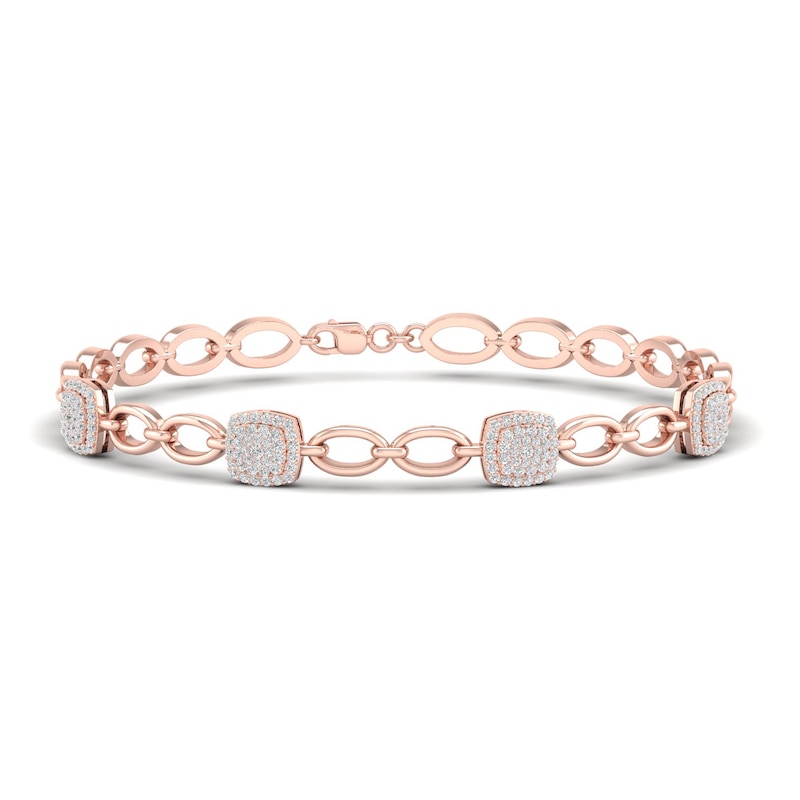 Main Image 1 of Diamond Bracelet 1/2 ct tw Round 10K Rose Gold 7.25"
