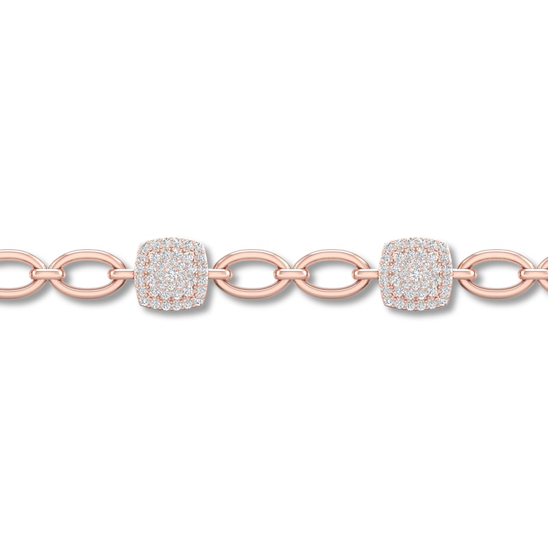 Main Image 2 of Diamond Bracelet 1/2 ct tw Round 10K Rose Gold 7.25"