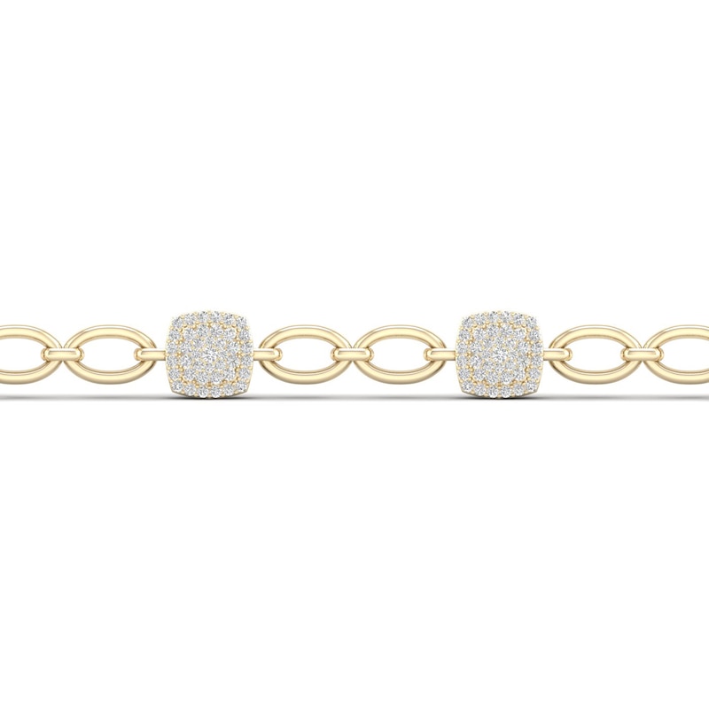 Main Image 2 of Diamond Bracelet 1/2 ct tw Round 10K Yellow Gold 7.25"