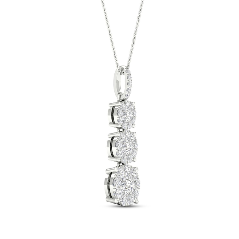 Diamond 3-Stone Necklace 1 ct tw Round 10K White Gold | Jared
