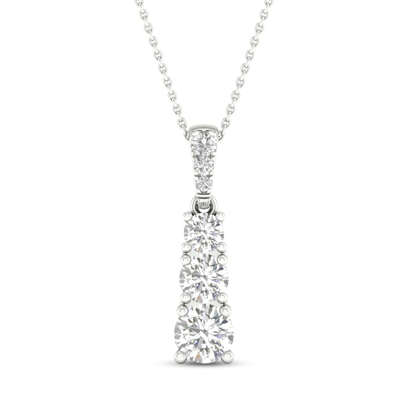 Diamond Necklace 1/2 ct tw Round 10K White Gold