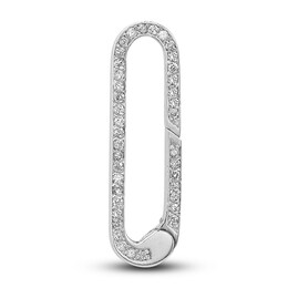 Oval Push Charm 1/5 ct tw Diamond 14K White Gold