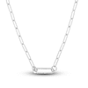 Oval Push Charm 1/5 ct tw Diamond 14K White Gold
