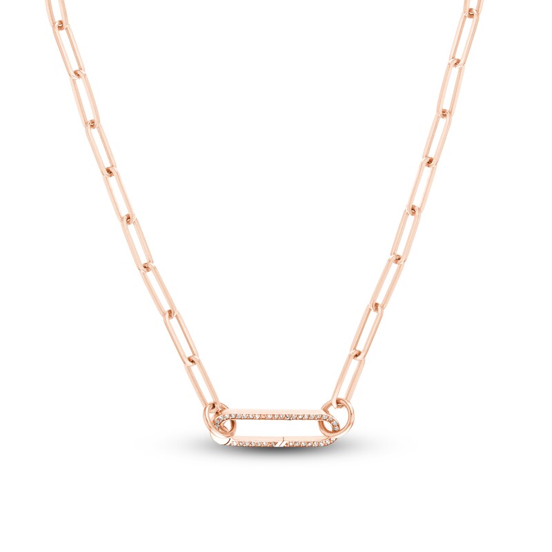 Oval Push Charm 1/5 ct tw Diamond 14K Rose Gold