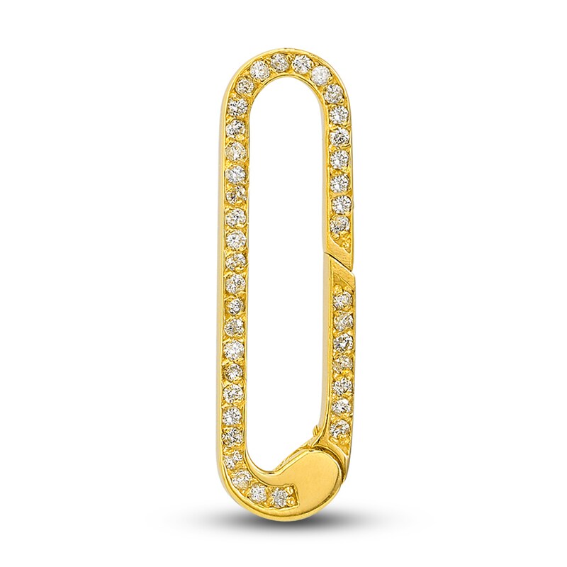 Oval Push Charm 1/5 ct tw Diamond 14K Yellow Gold
