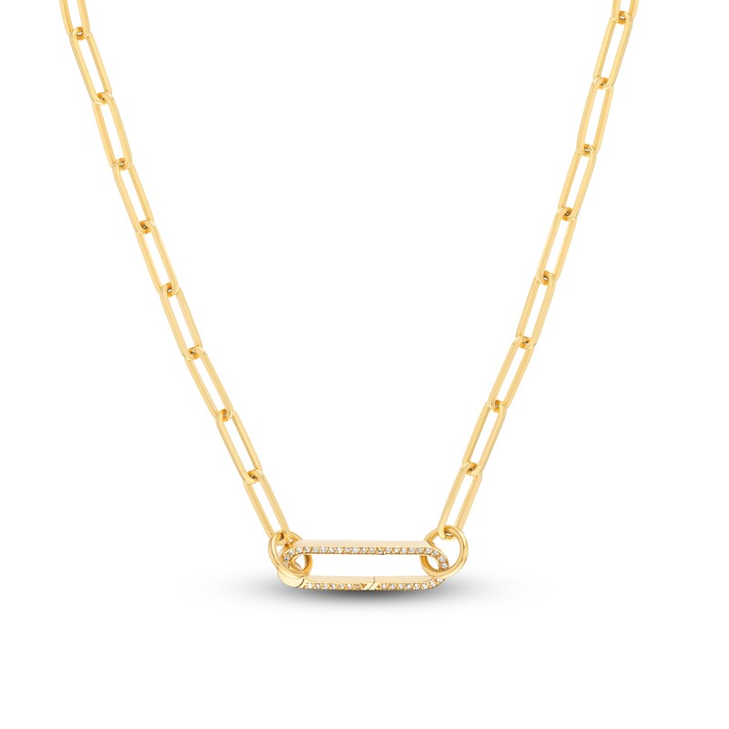 Oval Push Charm 1/5 ct tw Diamond 14K Yellow Gold