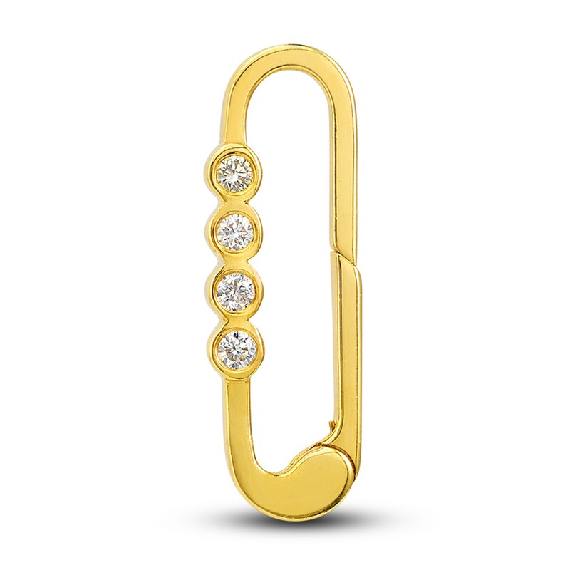 Oval Push Charm 1/8 ct tw Diamond 14K Yellow Gold