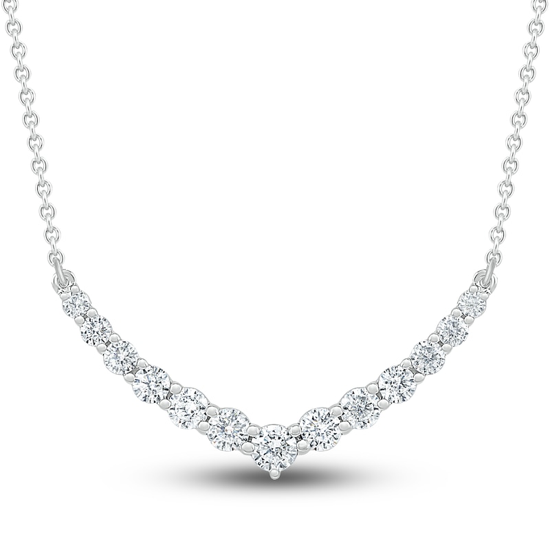 Diamond Necklace 1/2 ct tw Round 10K White Gold
