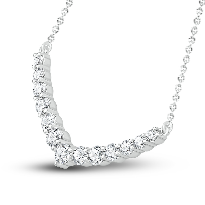 Main Image 2 of Diamond Necklace 1/2 ct tw Round 10K White Gold