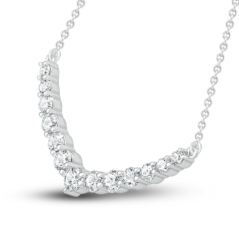 Diamond Necklace 1/2 ct tw Round 10K White Gold