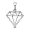 Diamond Charm 1/10 ct tw Round 14K White Gold