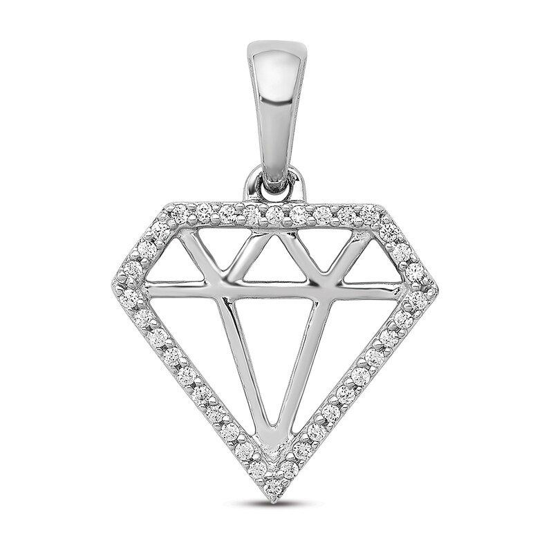 Diamond Charm 1/10 ct tw Round 14K White Gold