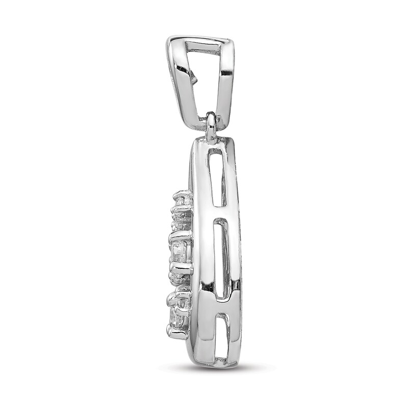 Diamond Teardrop Charm 1/5 ct tw Round 14K White Gold
