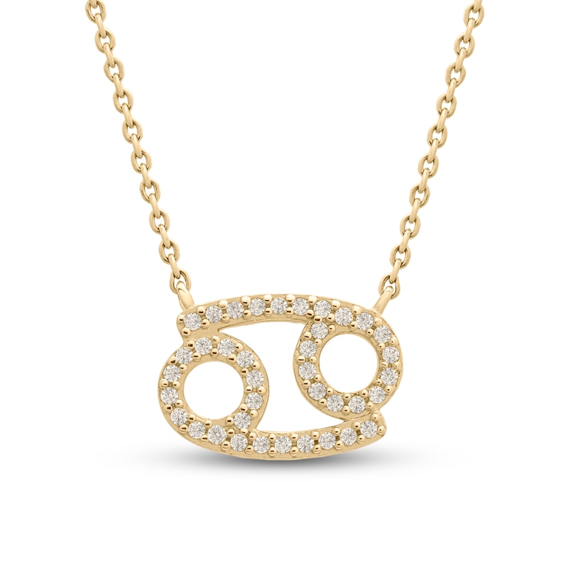 Main Image 1 of Diamond Cancer Necklace 1/10 ct tw 10K Yellow Gold