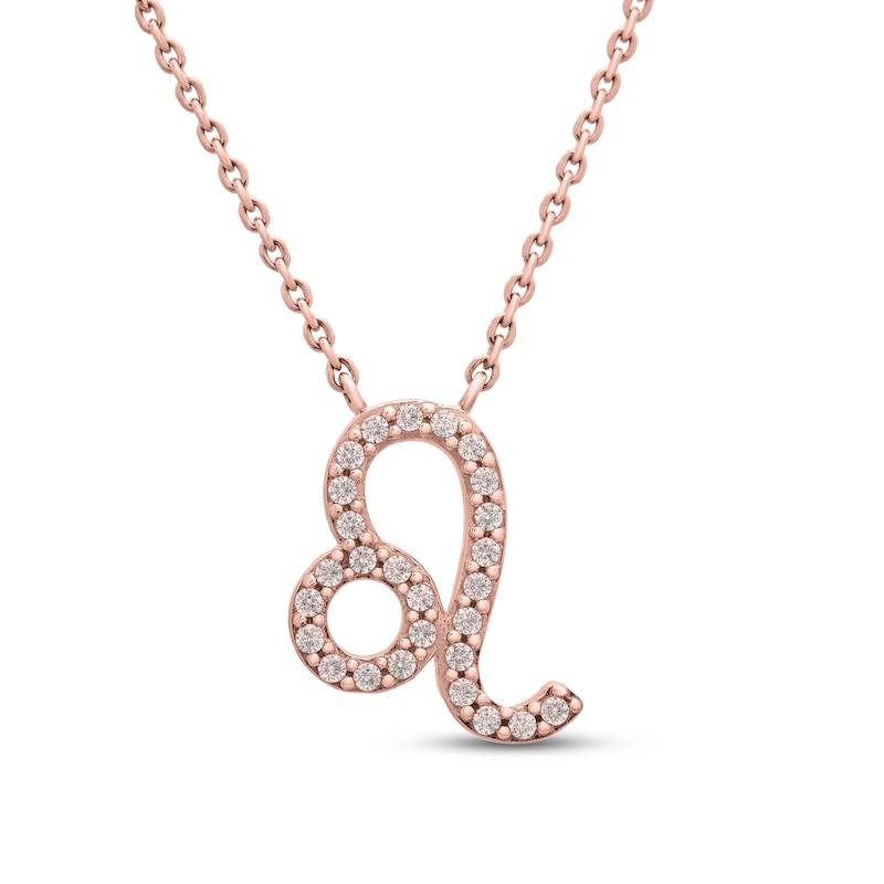 Main Image 1 of Diamond Leo Necklace 1/10 ct tw 10K Rose Gold