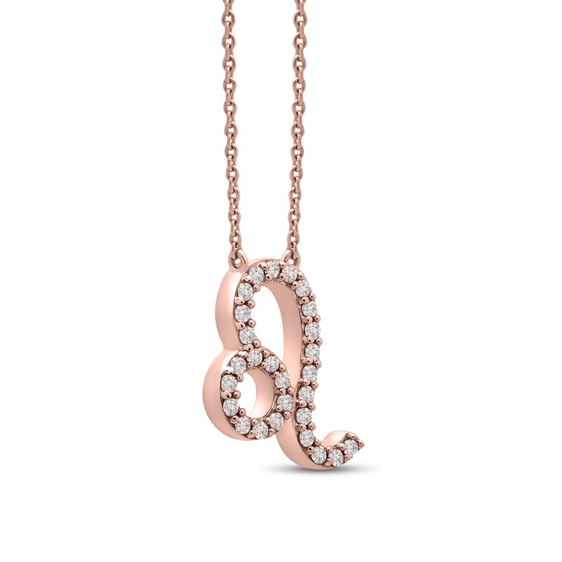 Main Image 2 of Diamond Leo Necklace 1/10 ct tw 10K Rose Gold