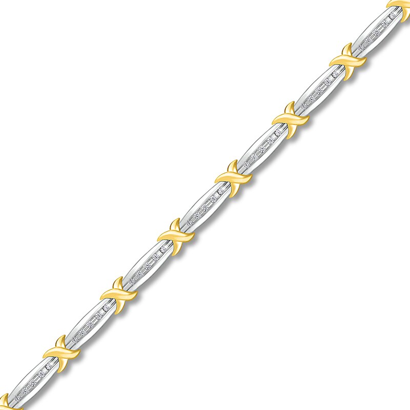 Main Image 2 of Diamond Bracelet 1/2 ct tw Round 10K Two-Tone Gold