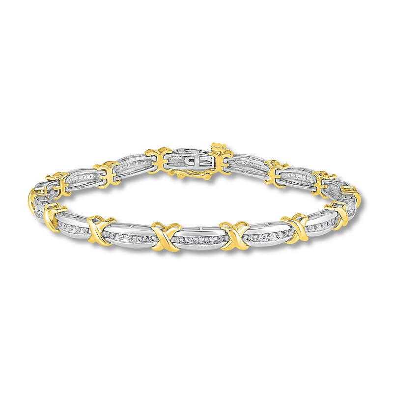 Main Image 1 of Diamond Bracelet 1 ct tw Round 10K Two-Tone Gold