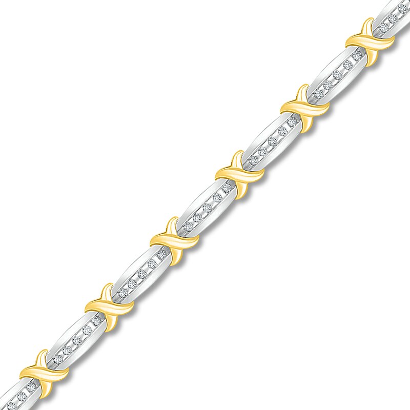 Main Image 2 of Diamond Bracelet 1 ct tw Round 10K Two-Tone Gold