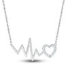 Thumbnail Image 1 of Diamond Heartbeat Necklace 1/15 ct tw Round 10K White Gold 18"