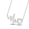 Thumbnail Image 2 of Diamond Heartbeat Necklace 1/15 ct tw Round 10K White Gold 18"