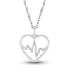 Thumbnail Image 1 of Diamond Heartbeat Necklace 1/15 ct tw Round 10K White Gold 18"