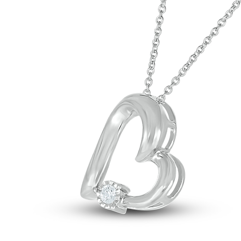 Main Image 2 of Diamond Necklace 1/20 ct tw Round 10K White Gold 18"