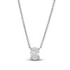 Thumbnail Image 0 of Lab-Created Diamond Solitaire Necklace 1 ct tw Oval 14K White Gold 19" (SI2/F)