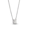 Thumbnail Image 1 of Lab-Created Diamond Solitaire Necklace 1 ct tw Oval 14K White Gold 19" (SI2/F)
