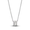 Thumbnail Image 2 of Lab-Created Diamond Solitaire Necklace 1 ct tw Oval 14K White Gold 19" (SI2/F)