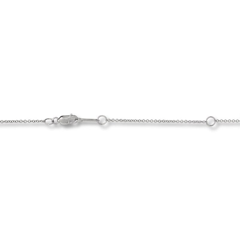 Lab-Created Diamond Solitaire Necklace 1 ct tw Oval 14K White Gold 19" (SI2/F)