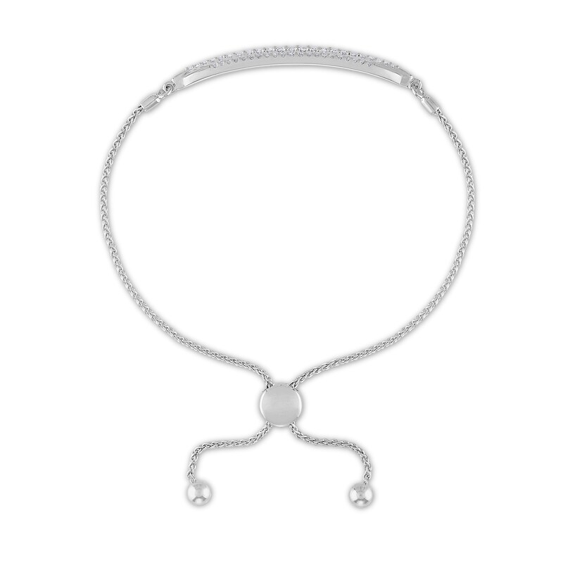 Main Image 2 of Diamond Bolo Bracelet 1/3 ct tw Round 10K White Gold 8"