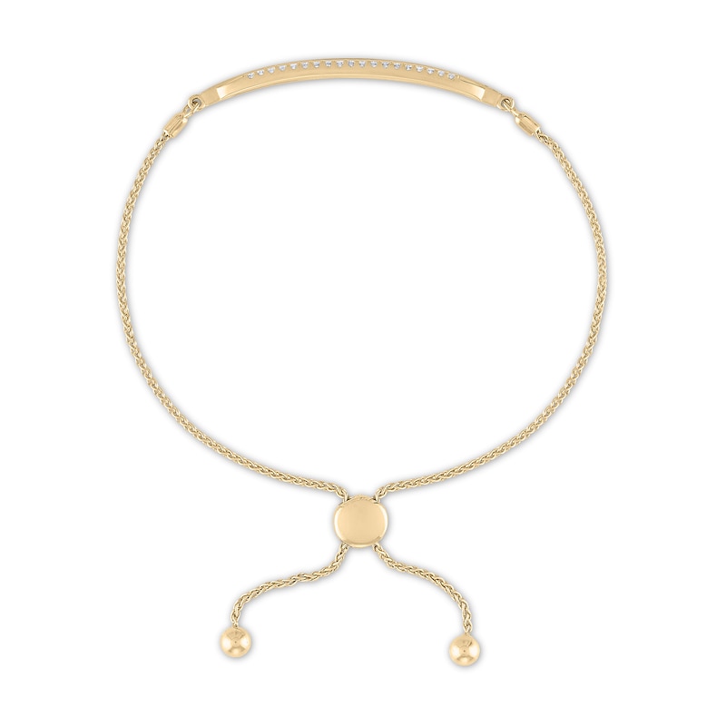 Diamond Bolo Bracelet 1/6 ct tw Round 10K Yellow Gold