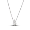 Thumbnail Image 0 of Lab-Created Diamond Solitaire Necklace 1 ct tw Pear-shaped 14K White Gold 19" (SI2/F)