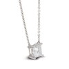 Thumbnail Image 1 of Lab-Created Diamond Solitaire Necklace 1 ct tw Princess 14K White Gold (SI2/F)