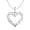 Thumbnail Image 1 of Diamond Heart Pendant Necklace 1/2 ct tw Round 10K White Gold