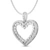 Thumbnail Image 2 of Diamond Heart Pendant Necklace 1/2 ct tw Round 10K White Gold