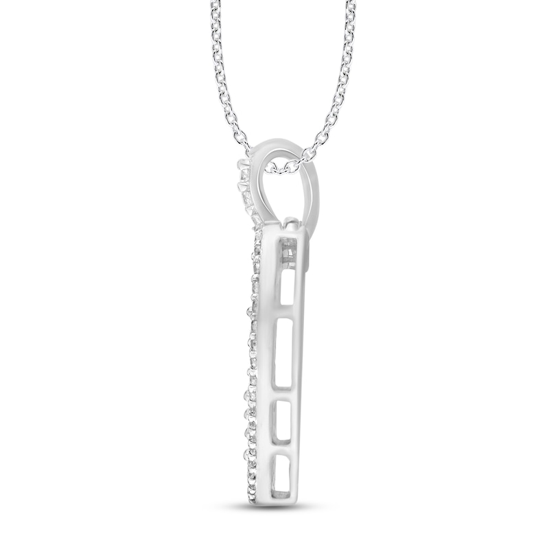 Main Image 3 of Diamond Heart Pendant Necklace 1/2 ct tw Round 10K White Gold