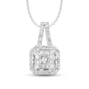 Thumbnail Image 1 of Diamond Pendant Necklace 1/2 ct tw Princess/Round 10K White Gold