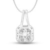 Thumbnail Image 4 of Diamond Pendant Necklace 1/2 ct tw Princess/Round 10K White Gold