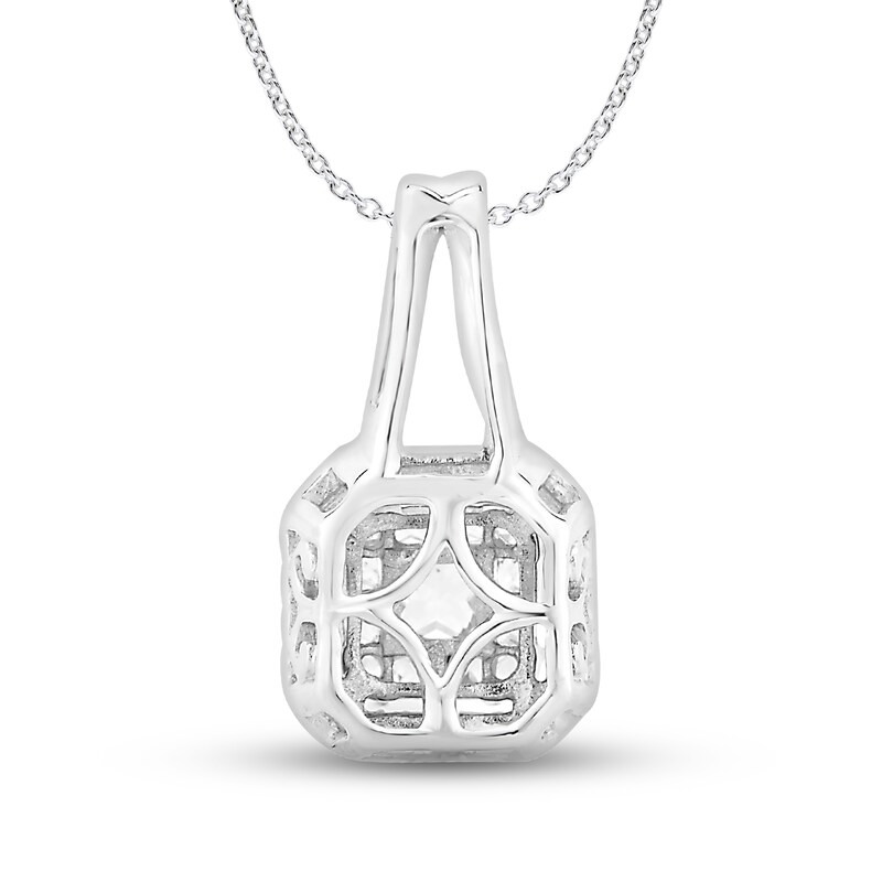 Main Image 4 of Diamond Pendant Necklace 1/2 ct tw Princess/Round 10K White Gold