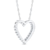 Thumbnail Image 3 of Diamond Heart Necklace 1 ct tw Round 14K White Gold 18"