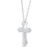Thumbnail Image 2 of Diamond Cross Necklace 1/4 ct tw Round 10K White Gold