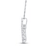 Thumbnail Image 3 of Diamond Cross Necklace 1/4 ct tw Round 10K White Gold